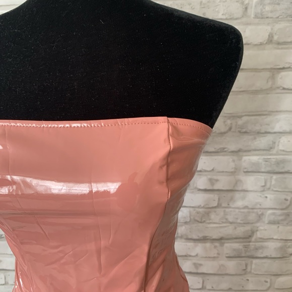 Small mauve pink liquid vinyl PU latex dress - Picture 4 of 8